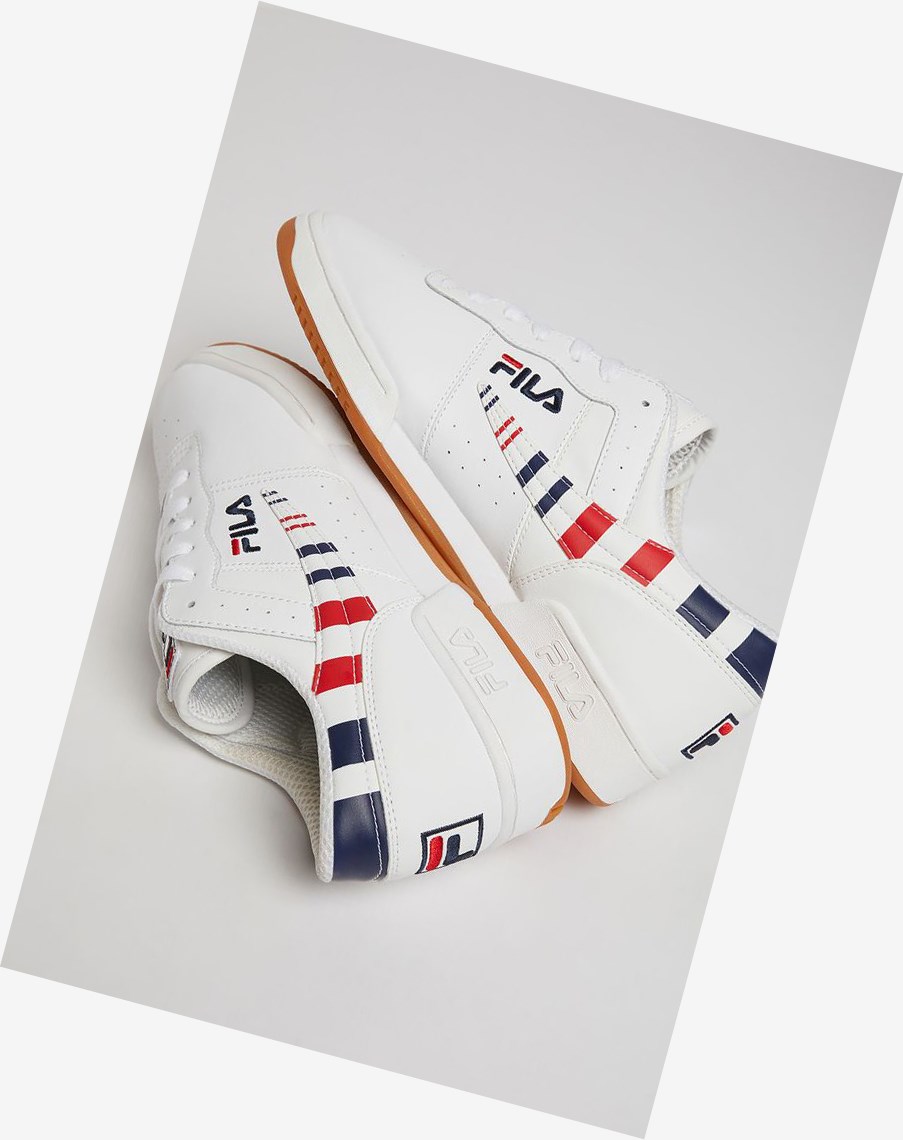 Fila Original Fitness Stripe Sneakers Wht/Fnvy/Fred | NAZOY-5430