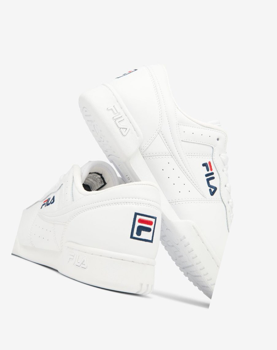 Fila Original Fitness Tenisa Shoes Białe Białe Granatowe Czerwone | DWRNB-8760