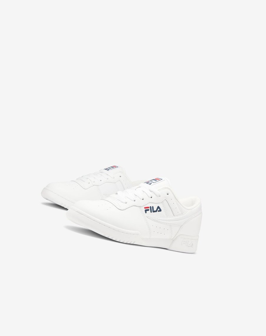 Fila Original Fitness Tenisa Shoes Białe Białe Granatowe Czerwone | SIGNA-4980