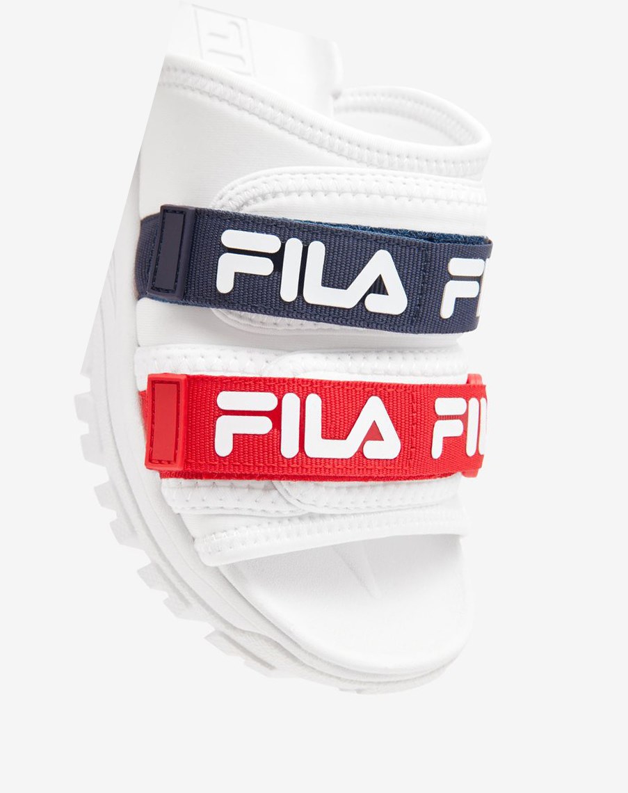 Fila Outdoor Klapki Klapki Sandals Białe Granatowe Czerwone | AVXCK-9348