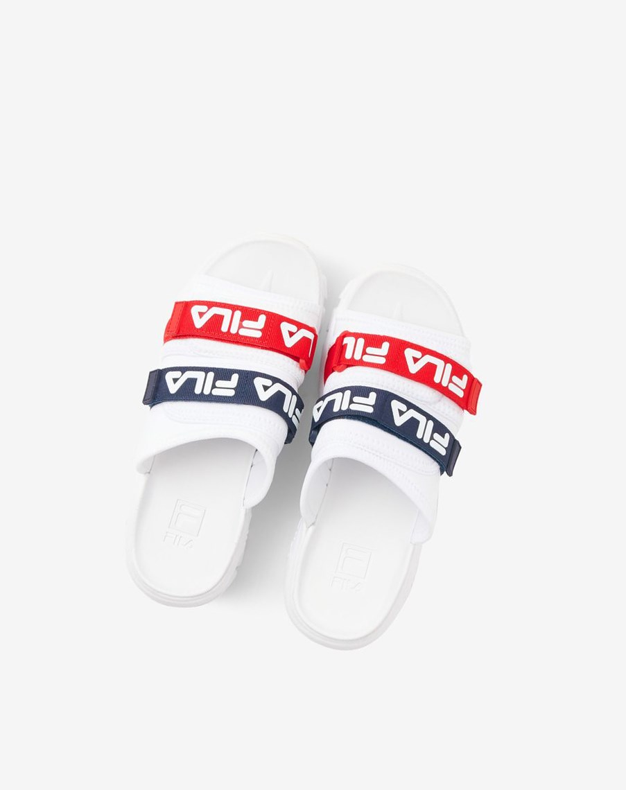 Fila Outdoor Klapki Klapki Sandals Białe Granatowe Czerwone | UJXTD-5968