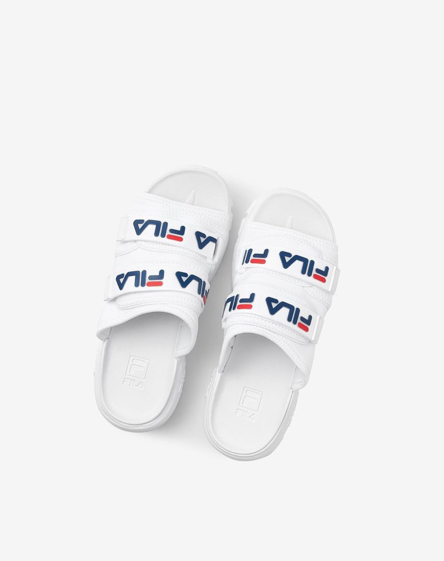 Fila Outdoor Klapki Klapki Sandals Białe Granatowe Czerwone | WYSUM-8459