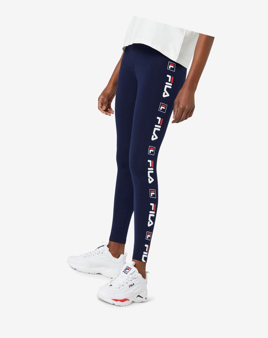 Fila Parma Legging Białe Czerwone | BEWSF-6137