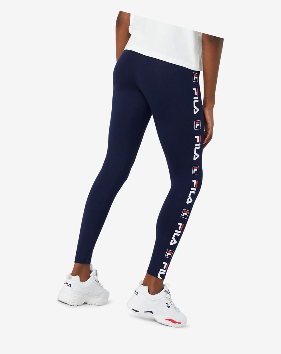 Fila Parma Legging Białe Czerwone | BEWSF-6137