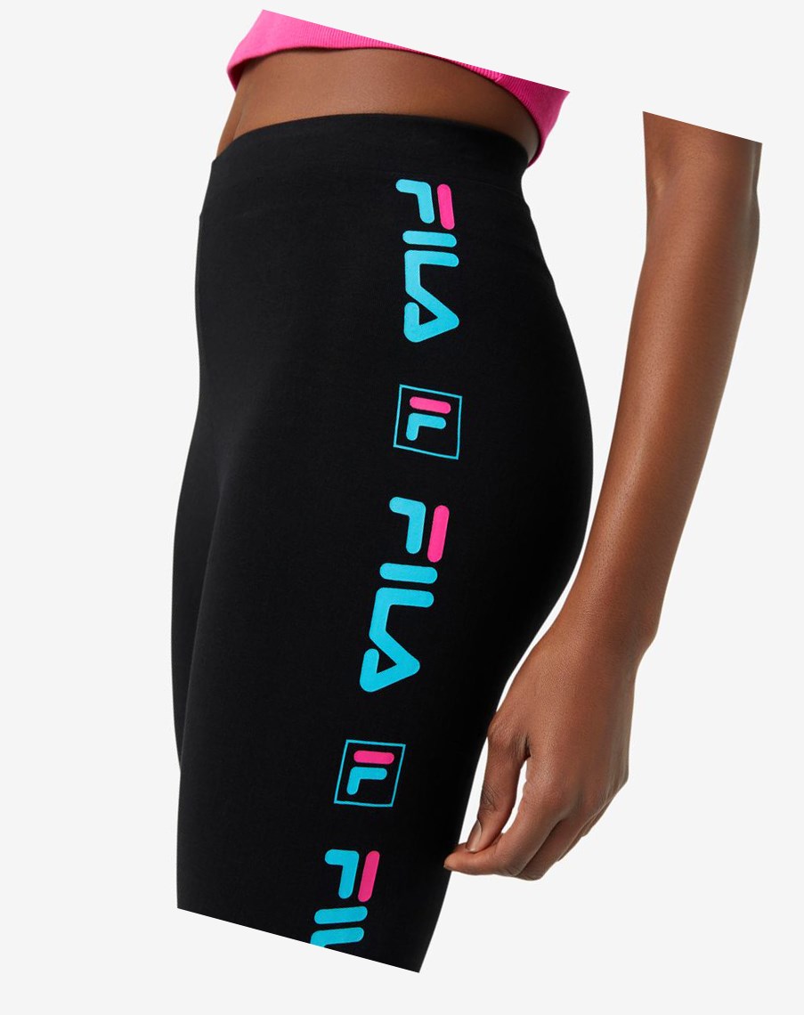 Fila Parma Legging Czarne Niebieskie Różowe | KBODL-4513