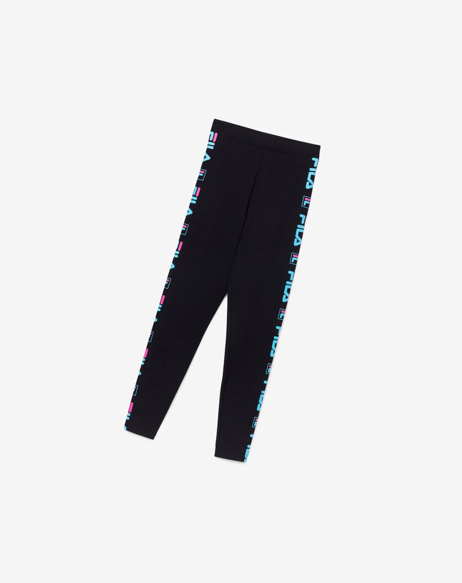 Fila Parma Legging Czarne Niebieskie Różowe | KBODL-4513