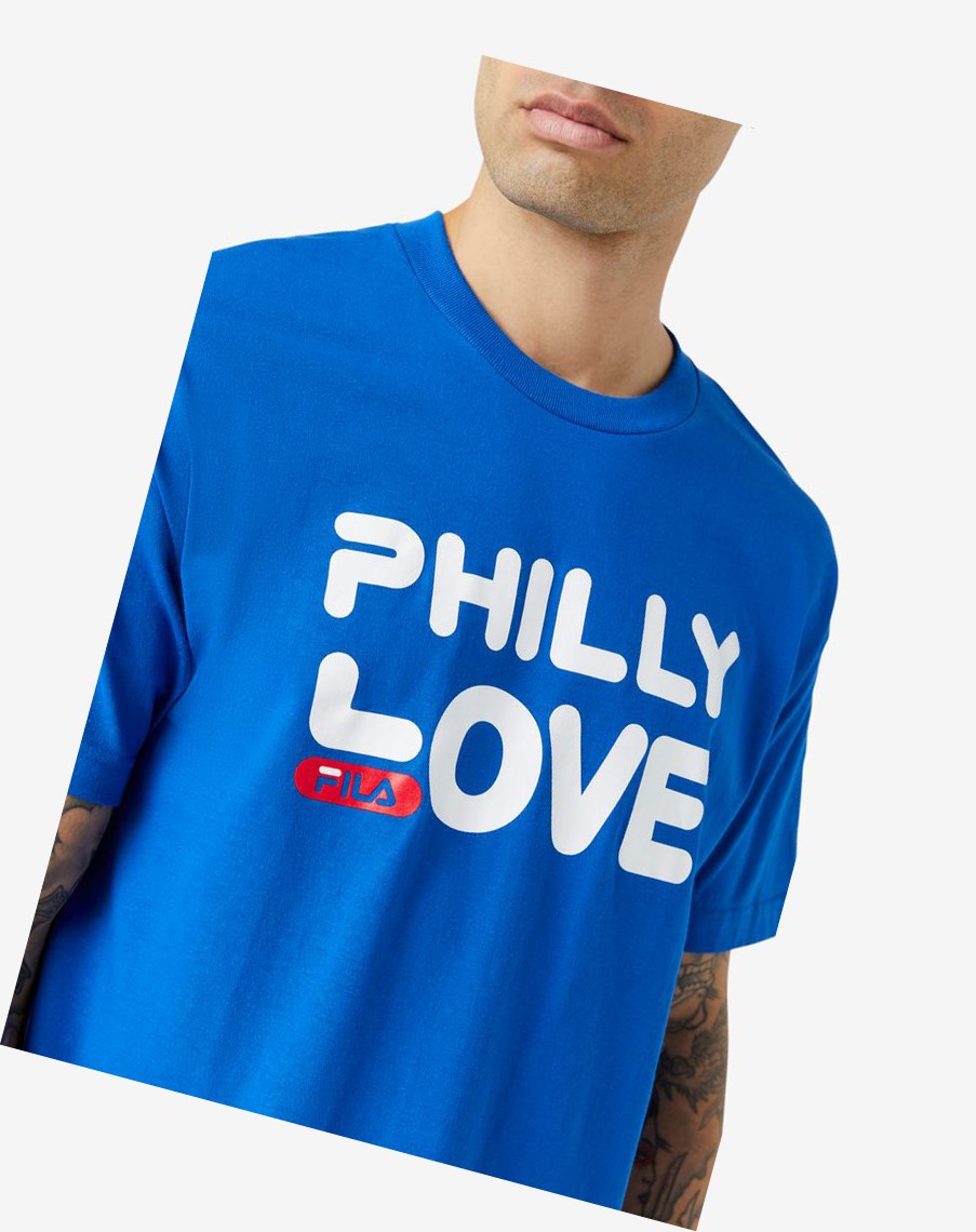 Fila Philly Love Tee Niebieskie Niebieskie | EPXCF-1287