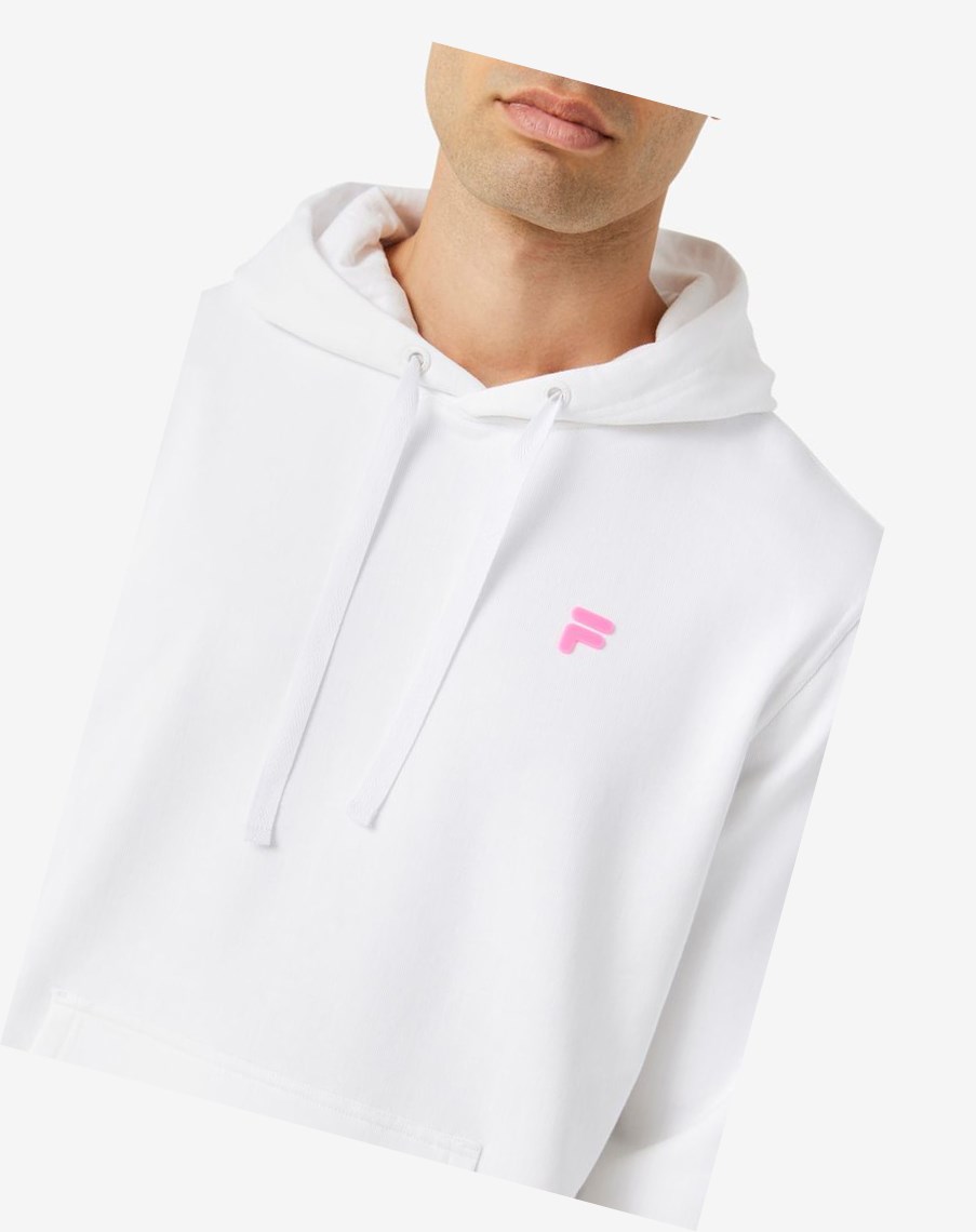 Fila Phoenix Hoodie Białe Różowe | EYXLO-5643