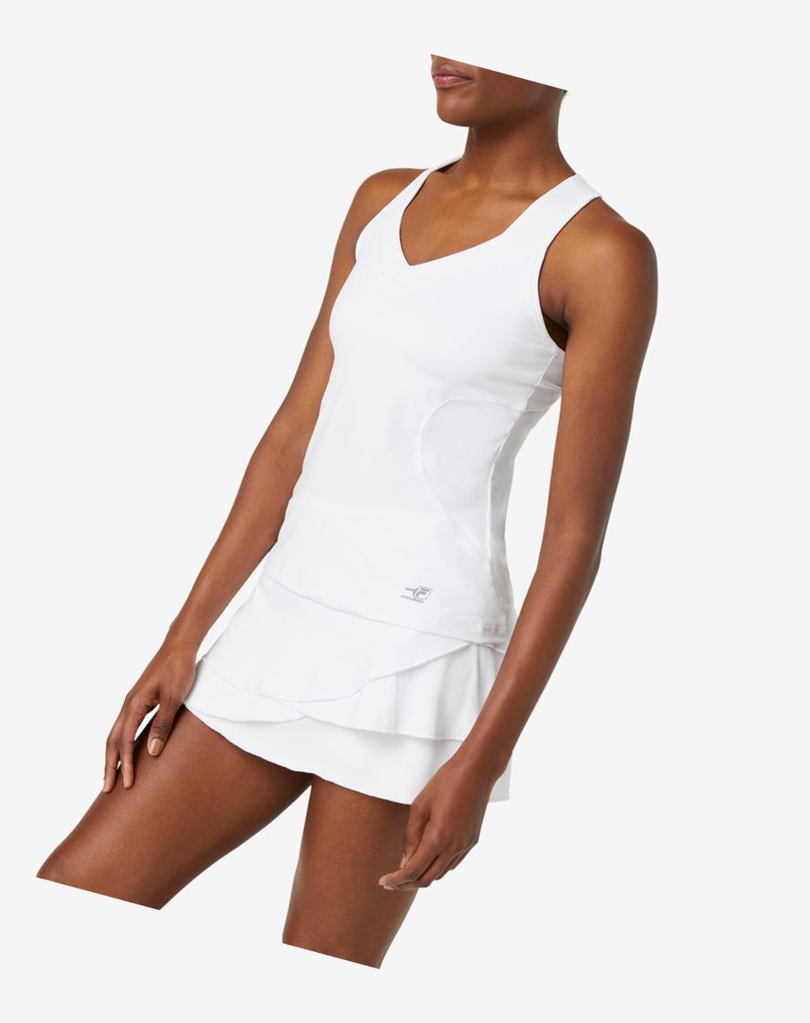 Fila Pickleball Halter Tank Białe | FDZMN-2691