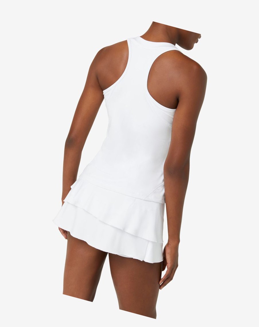 Fila Pickleball Halter Tank Białe | FDZMN-2691