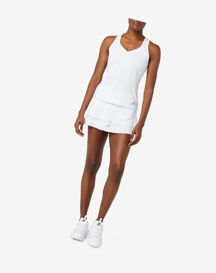 Fila Pickleball Halter Tank Białe | FDZMN-2691