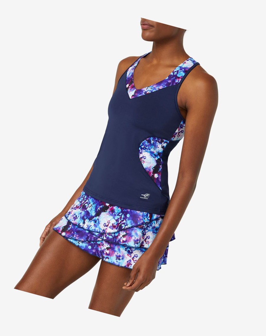 Fila Pickleball Halter Tank Granatowe Granatowe | FTSDA-8247