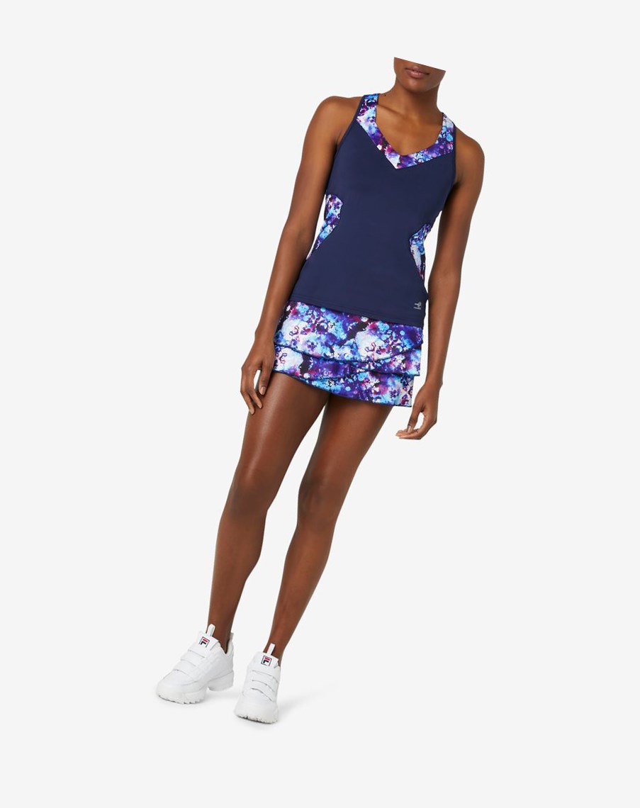 Fila Pickleball Halter Tank Granatowe Granatowe | MTQEZ-0173