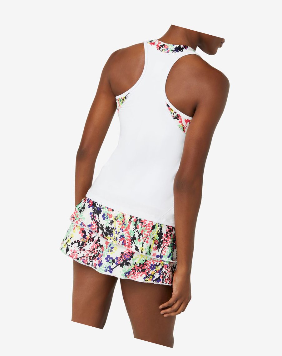 Fila Pickleball Halter Tank Kolorowe Białe | CFEQL-0981