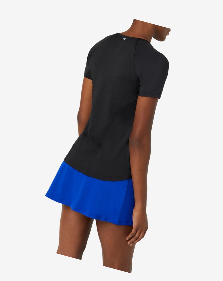 Fila Pickleball Krótkie Sleeve Top Czarne | FCTVZ-8763