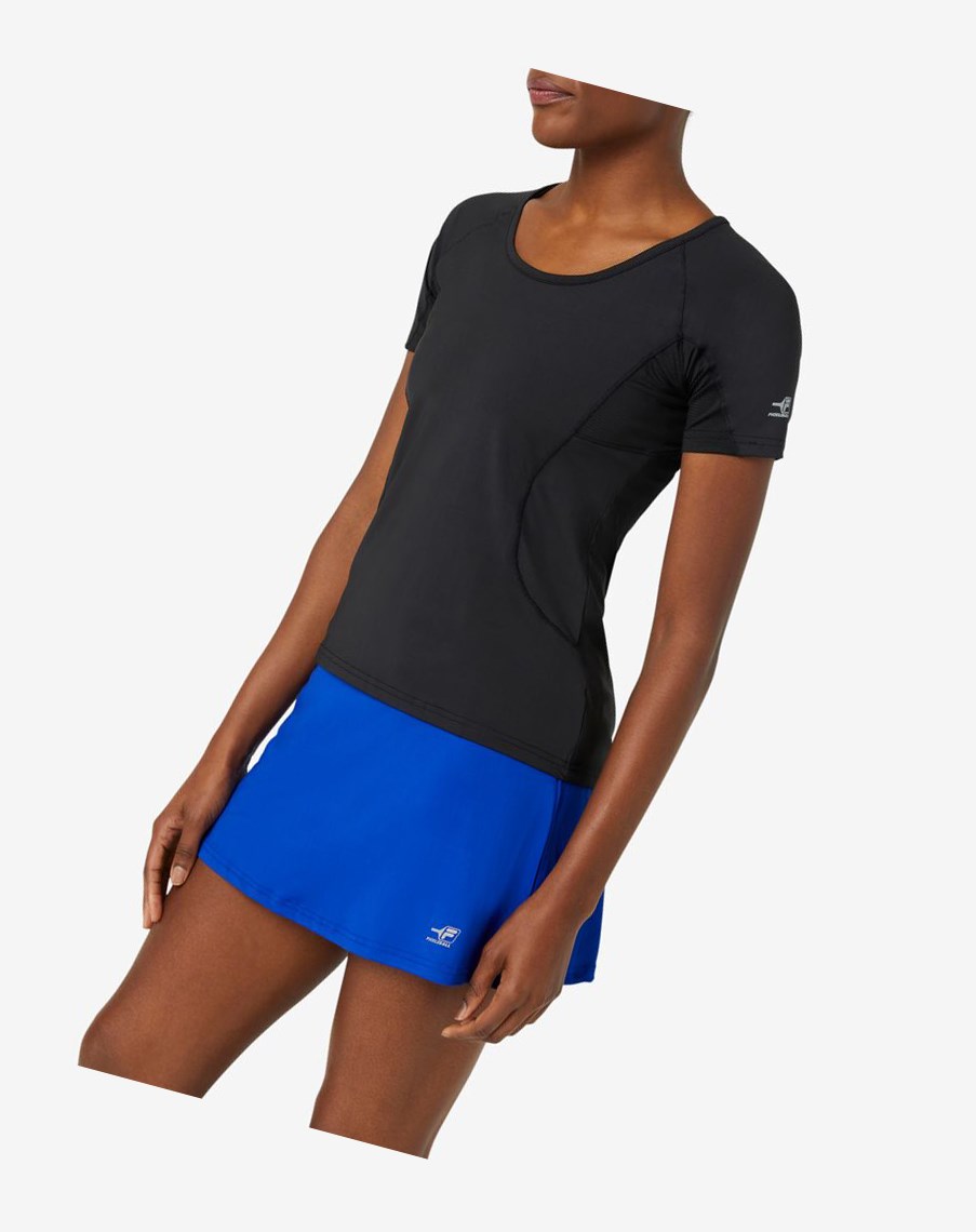 Fila Pickleball Krótkie Sleeve Top Czarne | TDNLP-5429