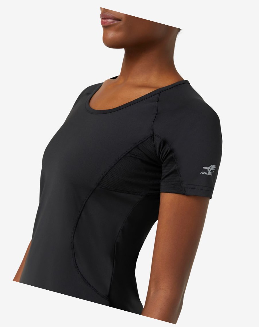 Fila Pickleball Krótkie Sleeve Top Czarne | TDNLP-5429