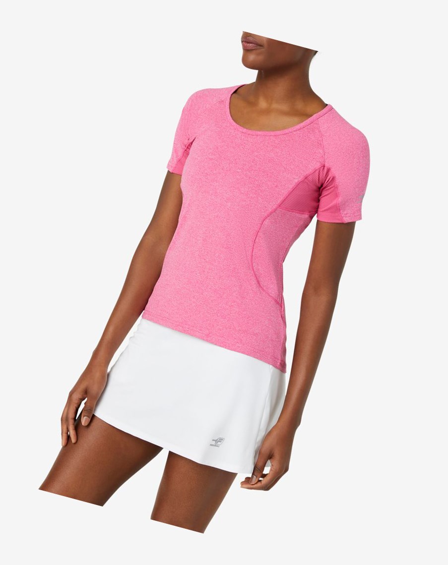 Fila Pickleball Krótkie Sleeve Top Różowe | LIJKR-9470