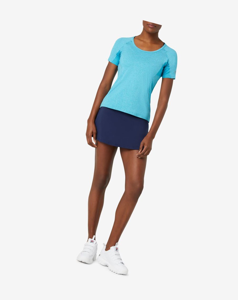 Fila Pickleball Krótkie Sleeve Top Turkusowe | BLXKV-2670