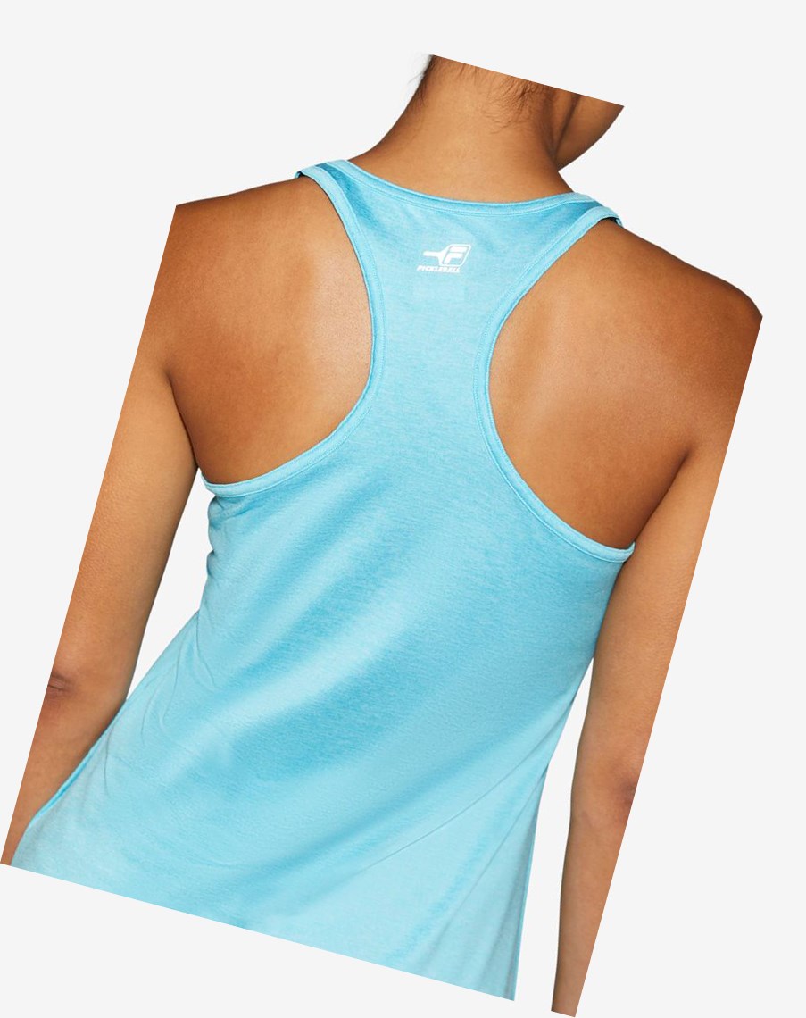 Fila Pickleball Racerback Tank 480 Bluefish Heather | EFTSK-3847