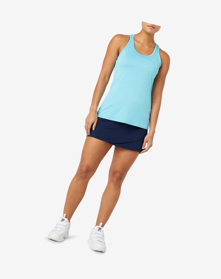 Fila Pickleball Racerback Tank 480 Bluefish Heather | WSNPQ-7025