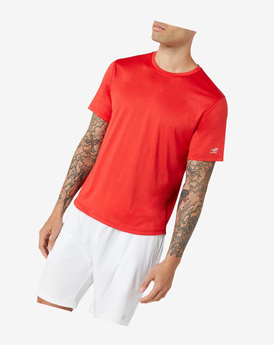 Fila Pickleball Scallop Hem Crew Czerwone | JLIUW-9176