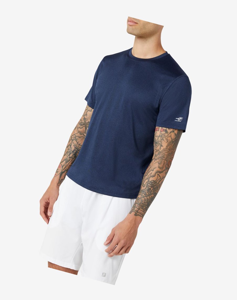 Fila Pickleball Scallop Hem Crew Granatowe | QAIFG-2635