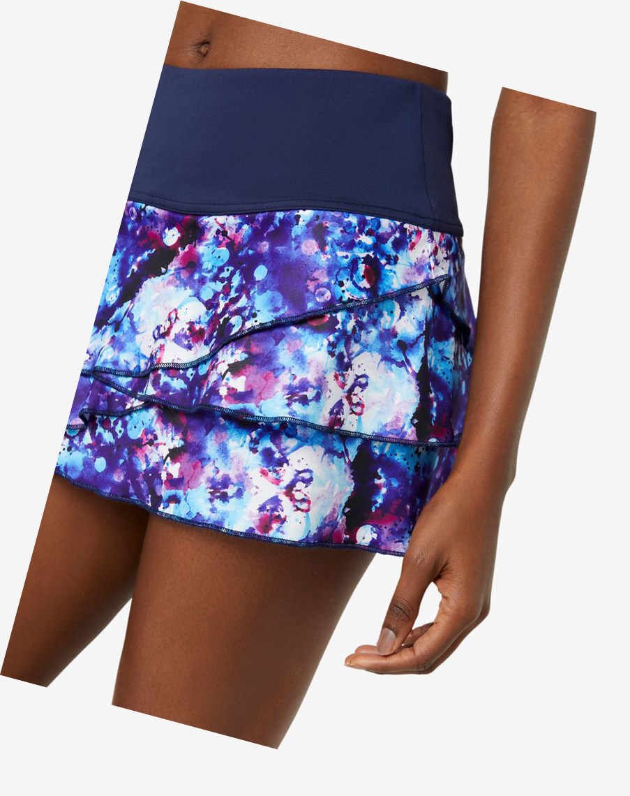 Fila Pickleball Tiered Printed Skort Granatowe Granatowe | ZGYFK-4106