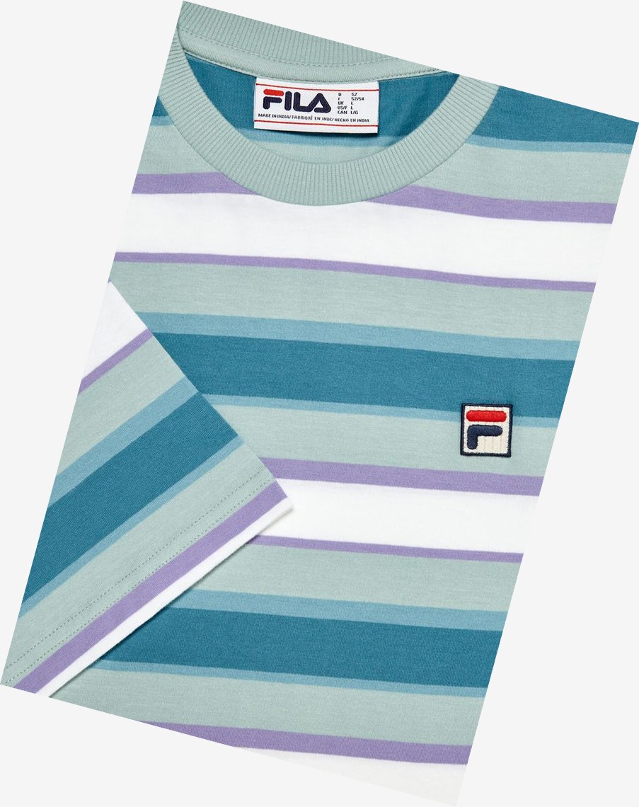 Fila Pietersite Tee Niebieskie Białe | QGNCR-3164