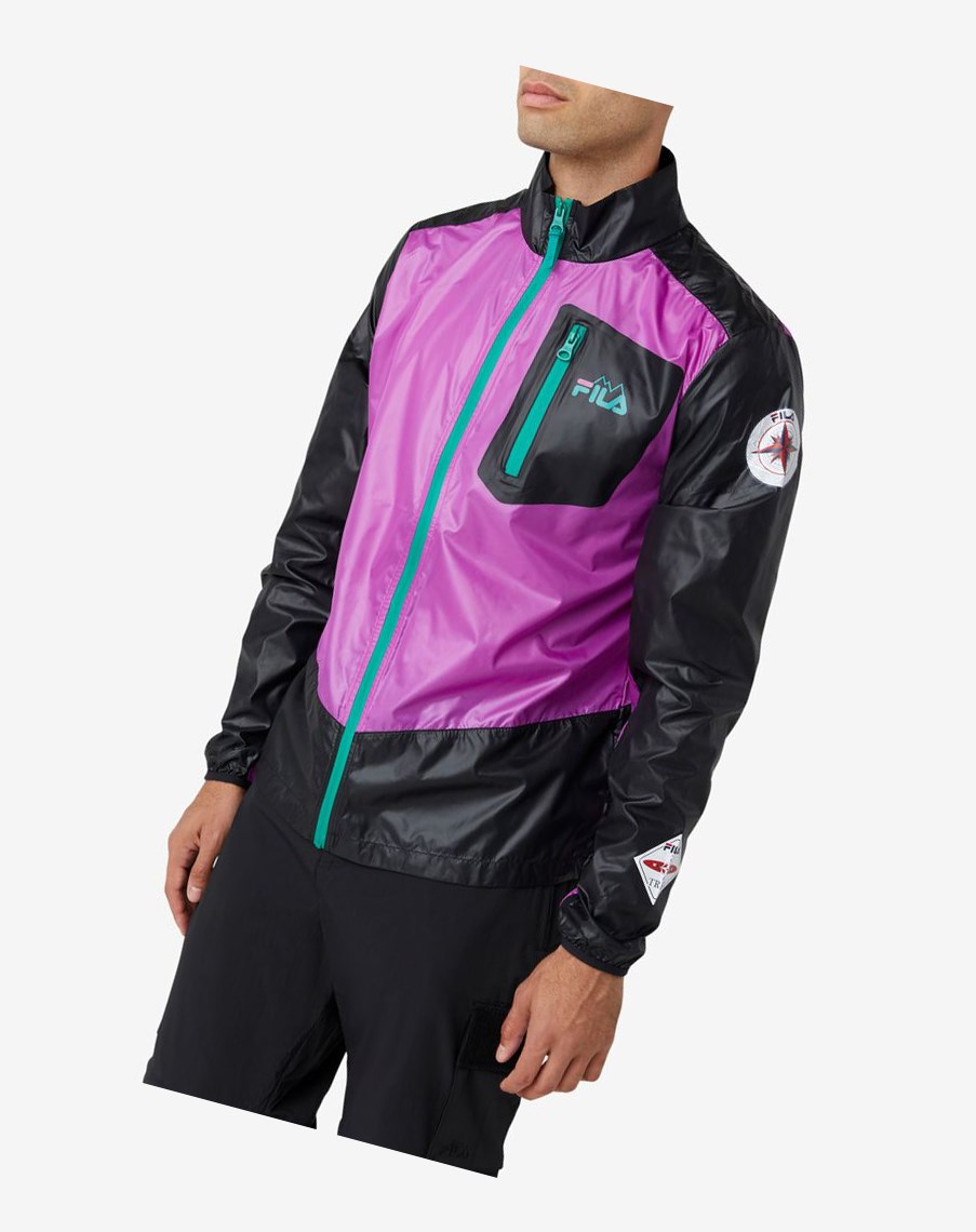 Fila Pinnacle Jacket Fioletowe Czarne Zielone | FBOCJ-7134