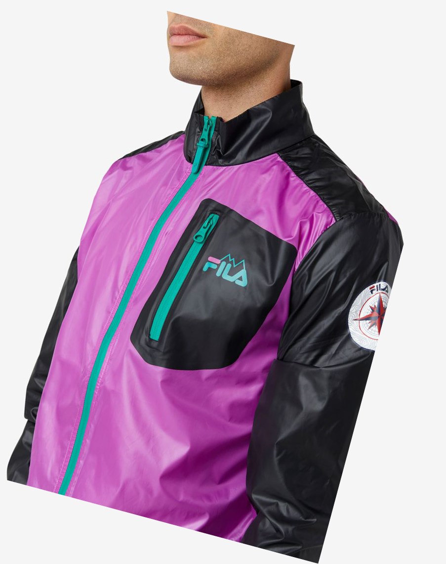 Fila Pinnacle Jacket Fioletowe Czarne Zielone | FBOCJ-7134