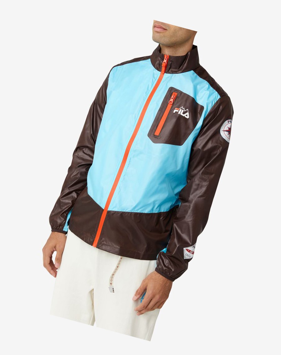 Fila Pinnacle Jacket Niebieskie Pomarańczowe | ISQRJ-5910