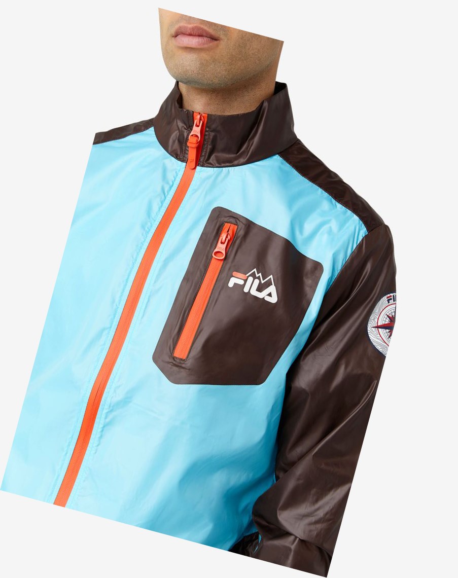 Fila Pinnacle Jacket Niebieskie Pomarańczowe | ISQRJ-5910