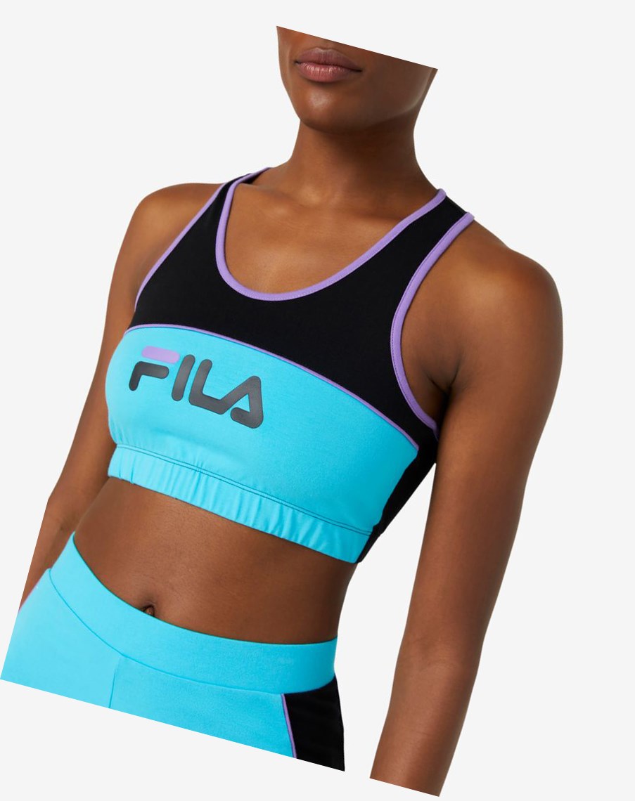 Fila Poesia Bra Top Czarne Niebieskie Fioletowe | QAFWP-3845