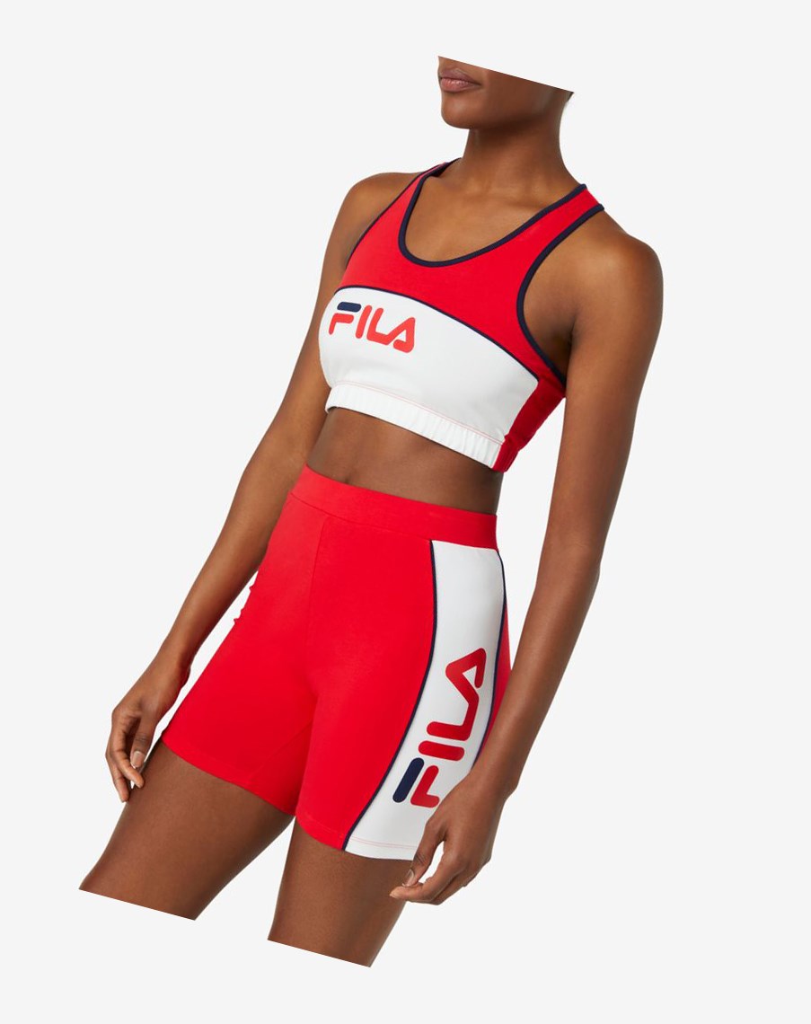 Fila Poesia Bra Top Czerwone Białe | UGDLW-9284