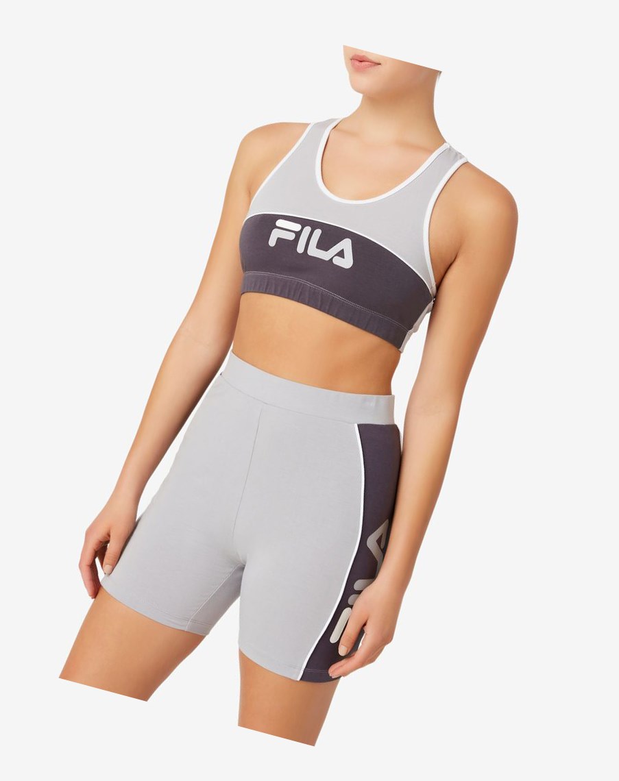 Fila Poesia Bra Top Srebrne Białe | DLWFY-8463