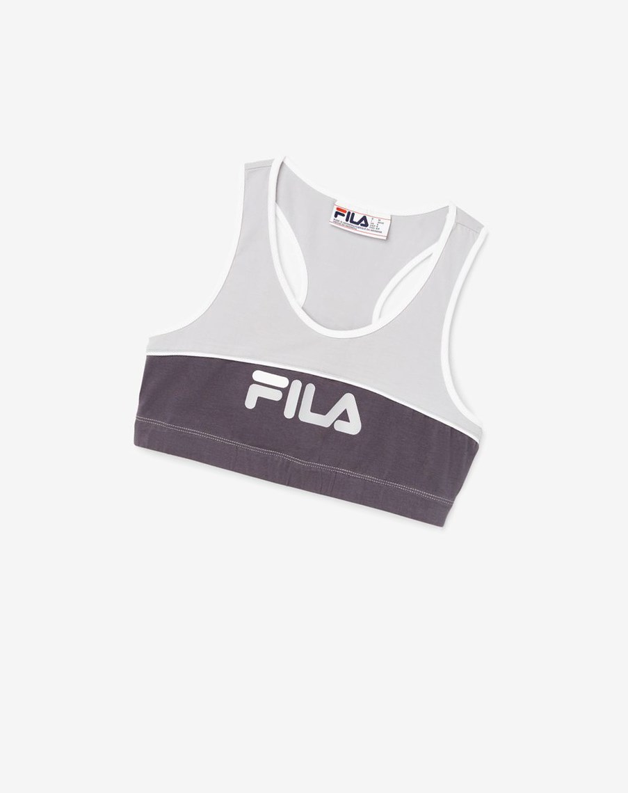 Fila Poesia Bra Top Srebrne Białe | DLWFY-8463