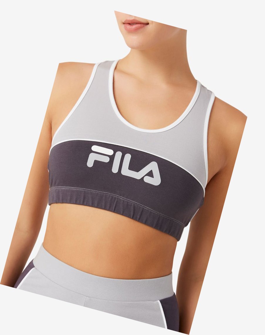 Fila Poesia Bra Top Srebrne Białe | EJXRV-4397