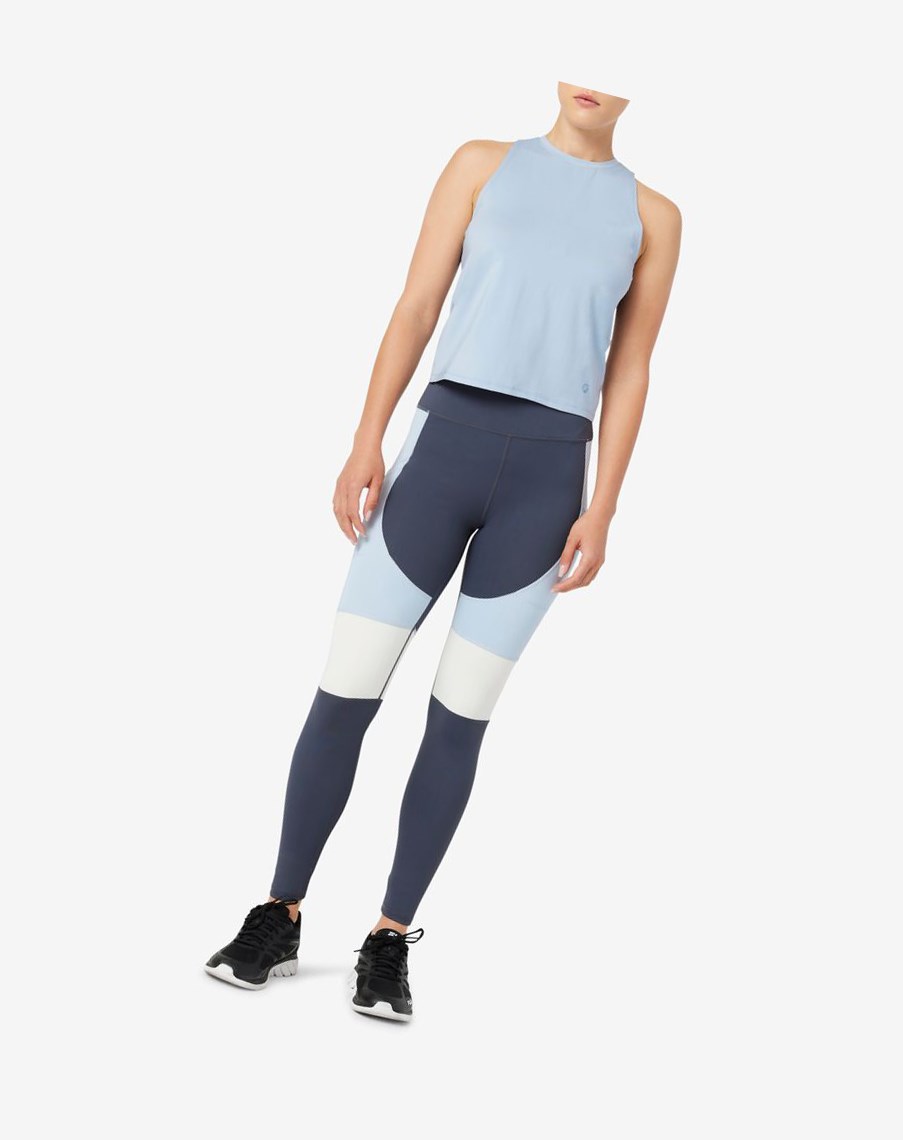 Fila Power Tight Niebieskie Białe | XSCQF-4176