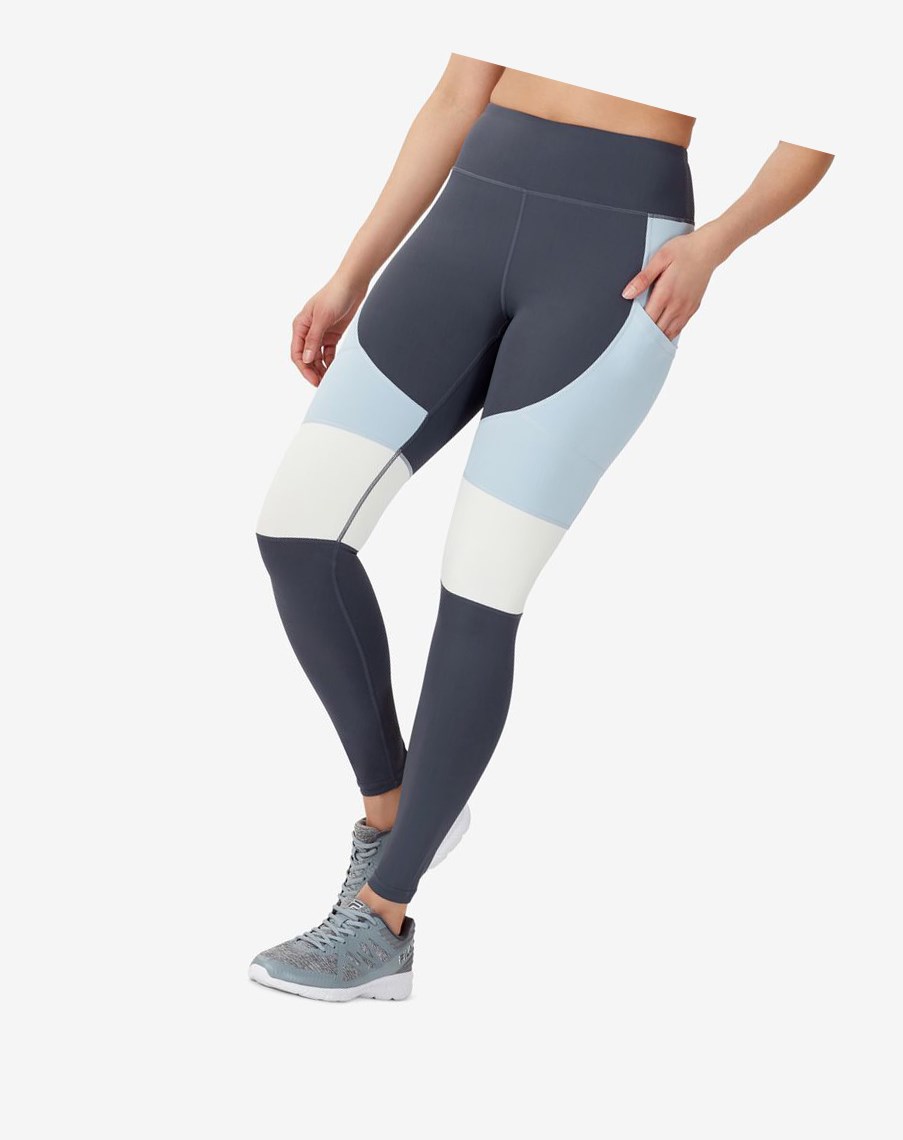 Fila Power Tight Niebieskie Białe | XSCQF-4176