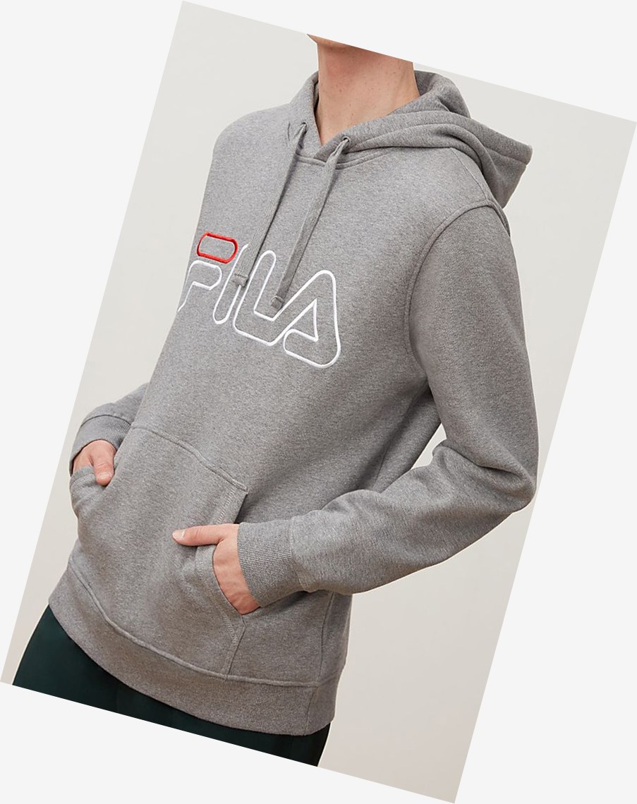 Fila Prati Hoodie Szare Czerwone Białe | MGBVP-7961