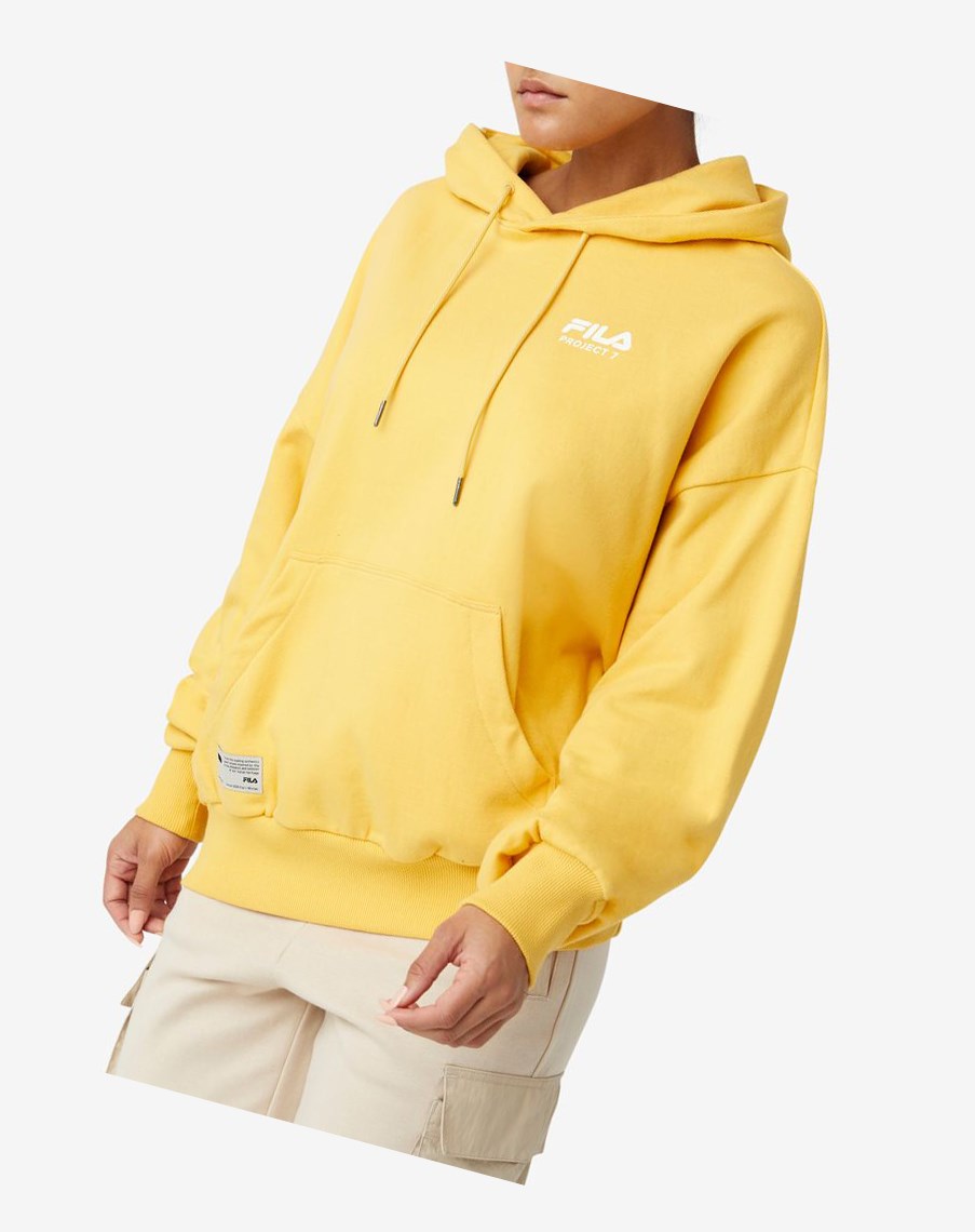 Fila Project 7 Hoodie Musztardowe | AJDIY-6475