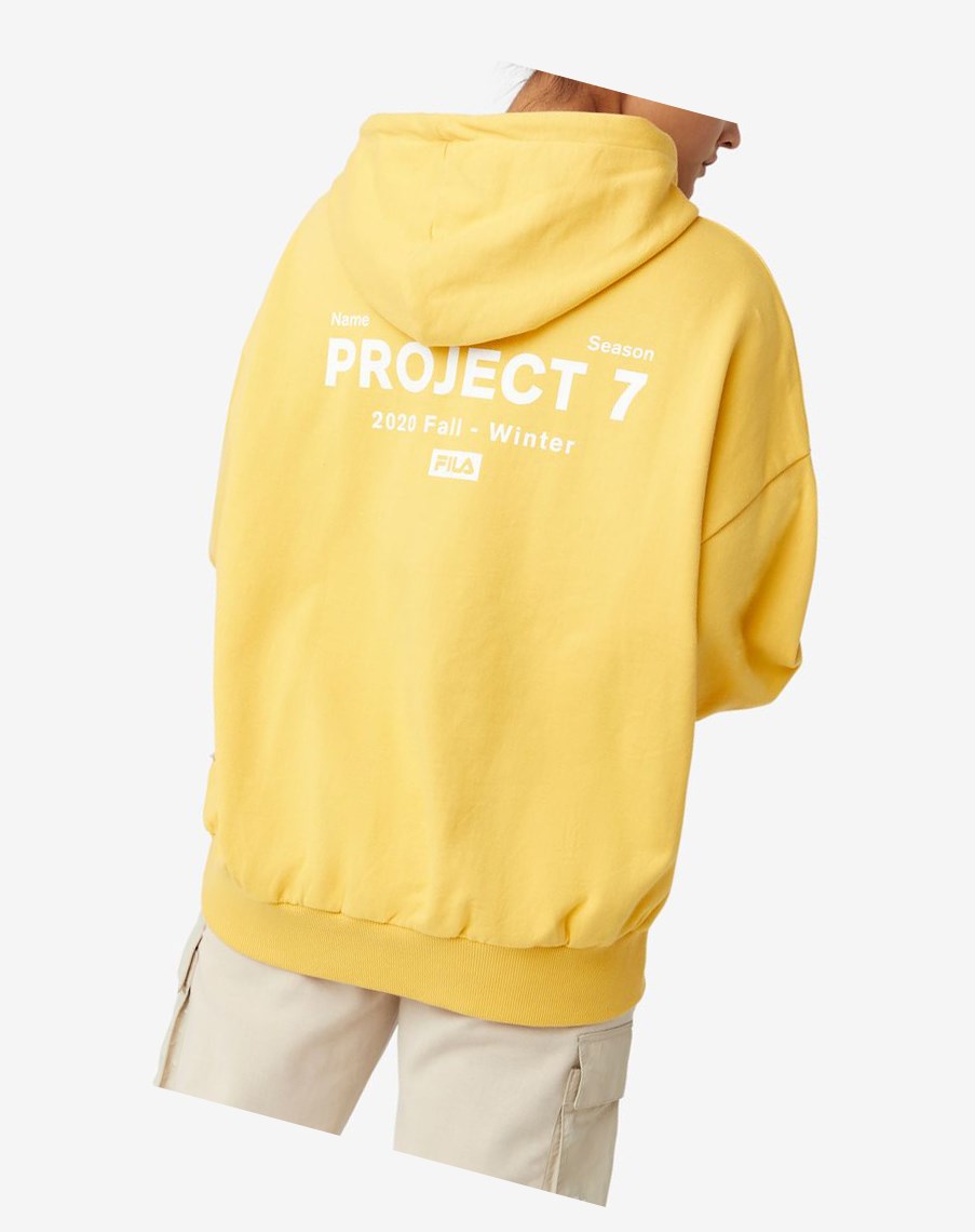 Fila Project 7 Hoodie Musztardowe | AJDIY-6475