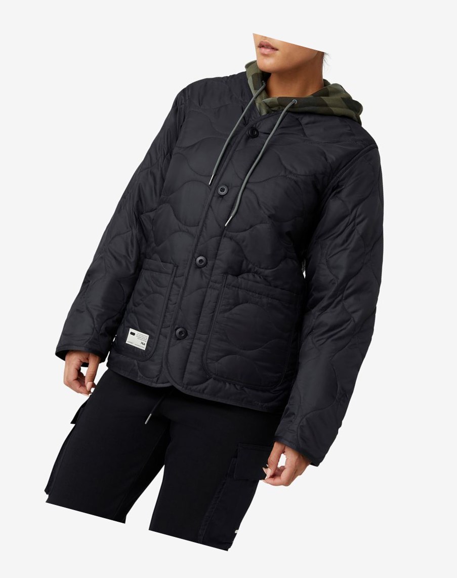 Fila Project 7 Lekkie Pikowana Jacket Czarne | DPIYN-2651