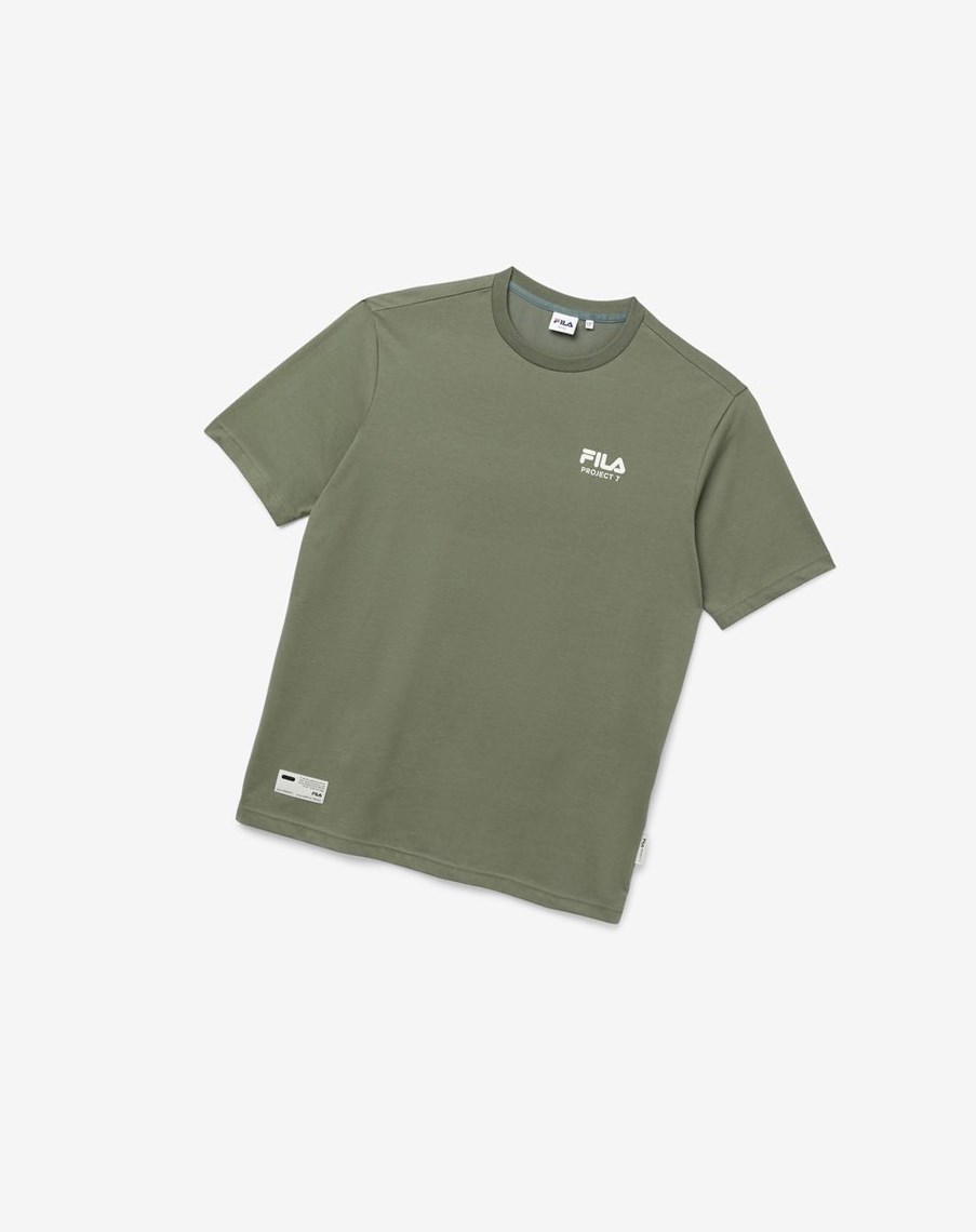 Fila Project 7 Logo T-shirt Khaki | KDBAQ-4560