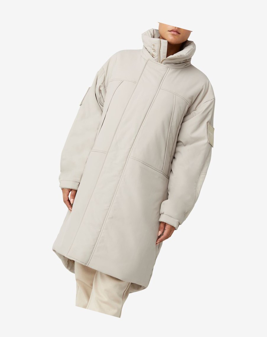 Fila Project 7 Long Watowany Coat Beżowe | HNFUW-5974