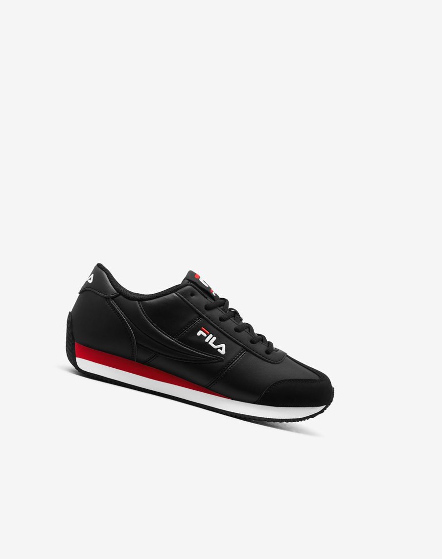 Fila Province Tenisa Shoes Czarne Czerwone Białe | MDXTL-0796