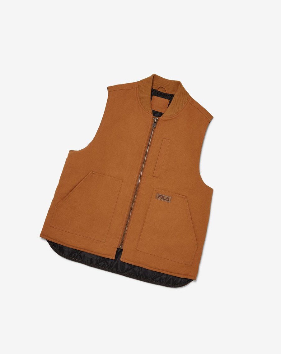 Fila Płócienne Robocze Vest 971 Chestnut | PZIYH-1872