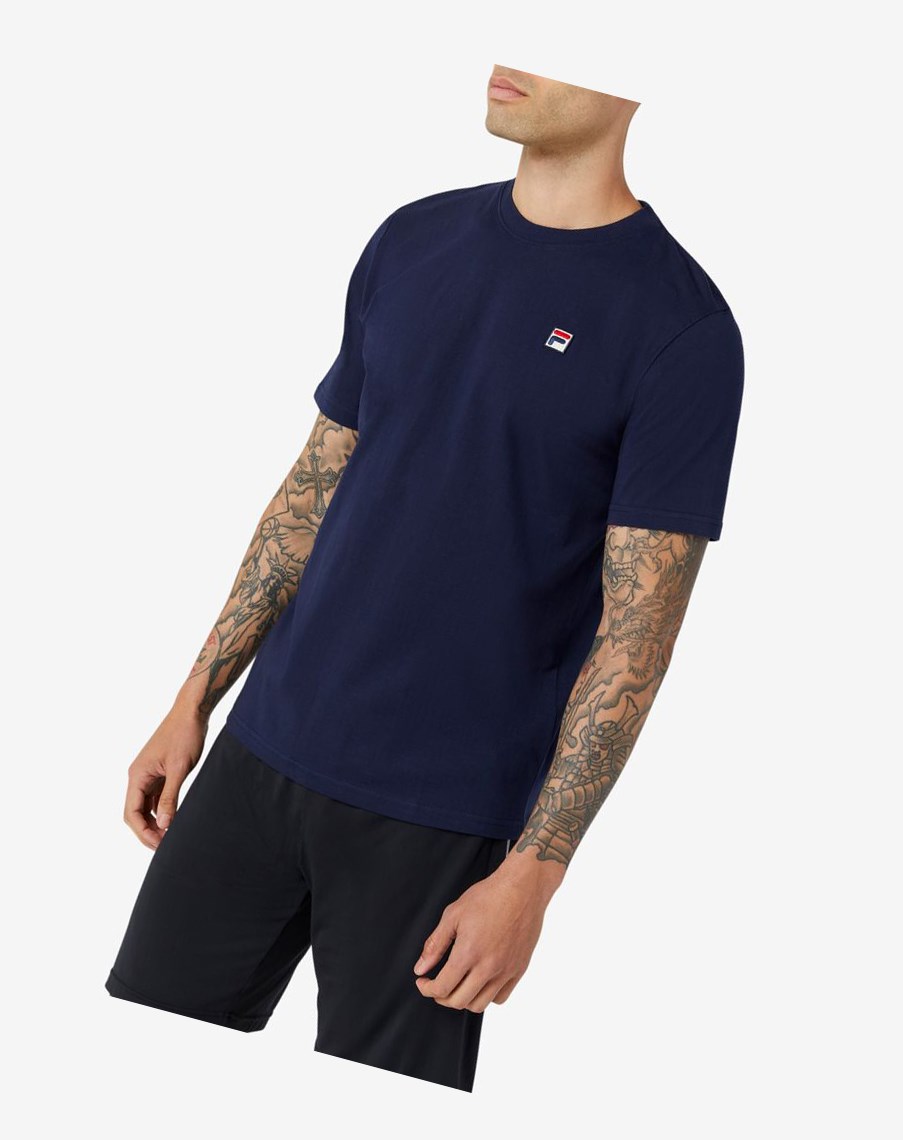 Fila Quartz Tee 410 Peacoat | HADPX-9652