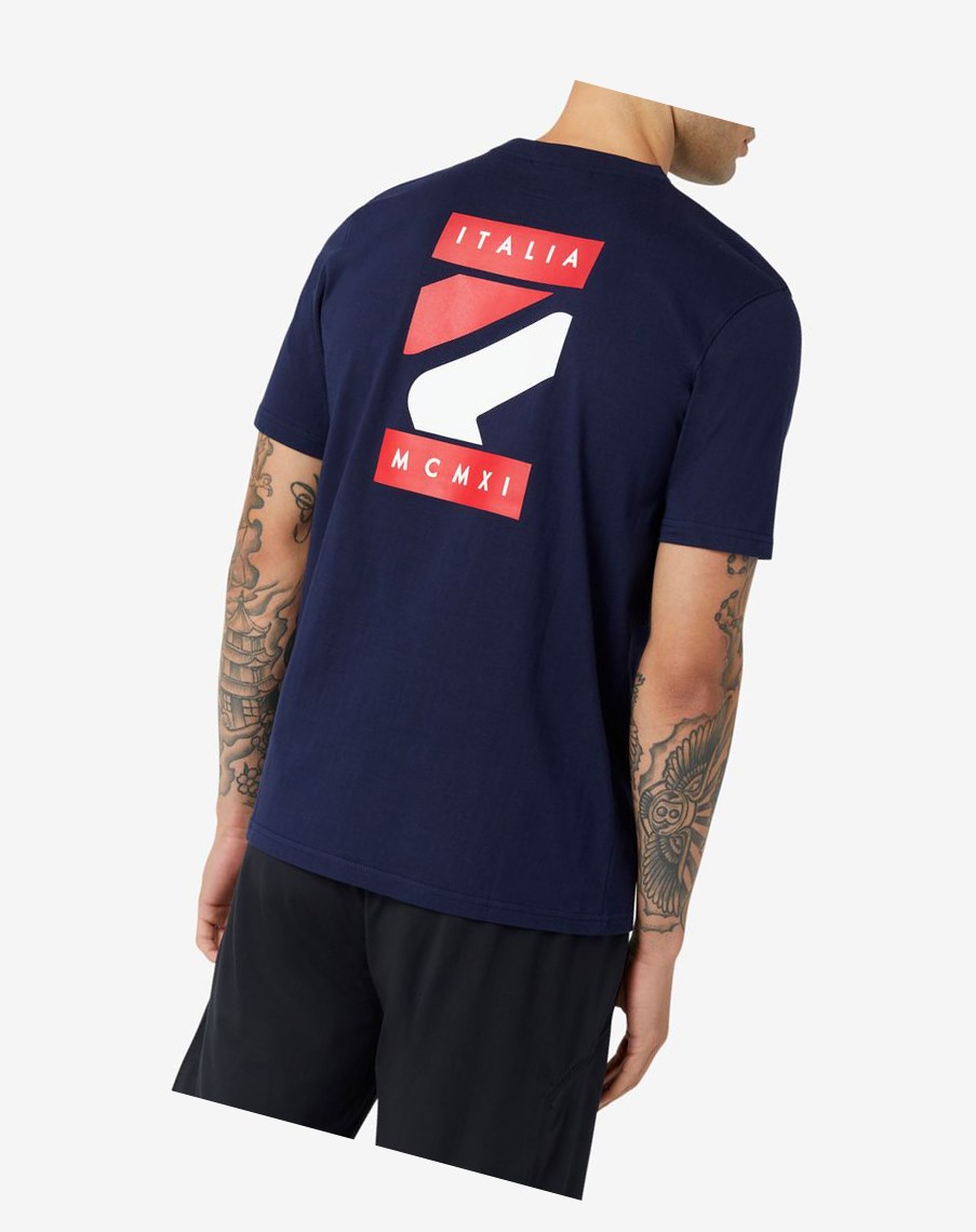 Fila Quartz Tee 410 Peacoat | MEXGK-8509